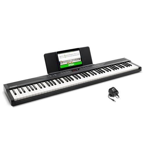 Alesis Pianoforte Digitale 88 Tasti con 480 Suoni, Pianola Altoparlanti, USB MIDI, Leggio per Spartiti o Tablet e Lezioni per Principianti
