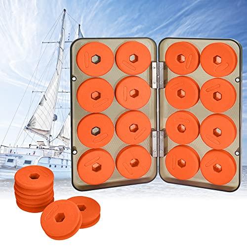 ANTHYTA 16 Pezzi Bobine da Pesca in Schiuma Porta Terminali Pesca Schiuma di Stoccaggio della Lenza 43 * 13 MM con Scatola in Plastica Bobine Avvolgilenza Schiuma Rotondi Per Lenza Linea da Pesca