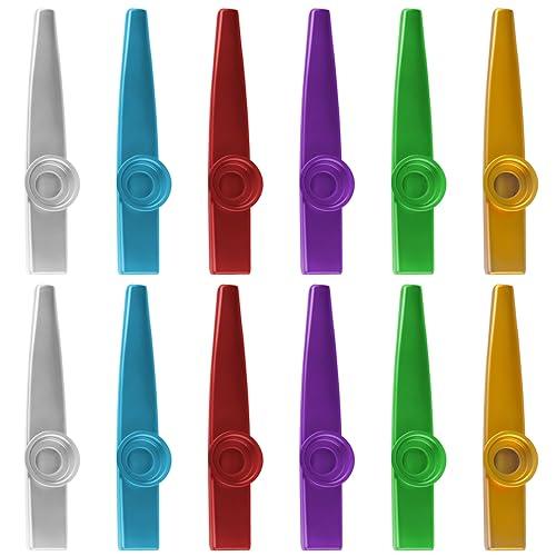 Set Kazoo in Metallo - 14 Strumenti Musicali in Lega di Alluminio, 7 Colori, per Feste, Regali, Flauto Nasale per Bambini e Amanti della Musica