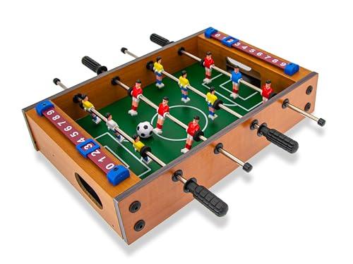 Teorema - Calcio Balilla per Bambini, Biliardino da Tavolo in Legno, Mini Calcetto con 2 Palline, Misure 34x37x8,5