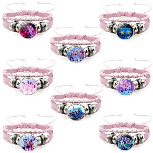 TCRZHHRX Set 8 Braccialetti Demon Hunters - Braccialetti dell'Amicizia Animes Unisex - Idea Compleanno Regalo per Fan di Anime - Bracciale Avvolgente Intrecciato per Cosplay