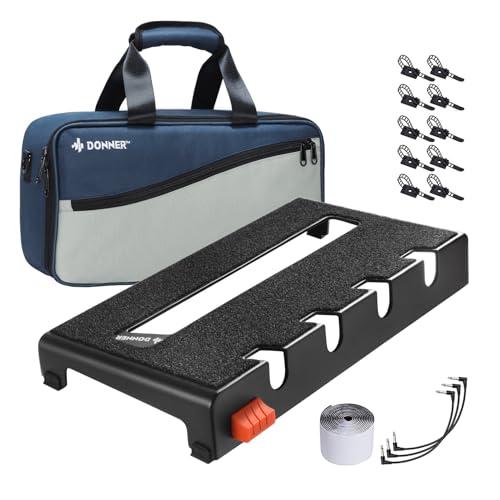 Donner DB-S100 Pedalboard Pedaliera Effetti per Chitarra in Alluminio portatile incluso Zaino impermeabile e Nastro Adesivo e Dispositivo di montaggio dell'alimentatore, 36,7 x 19,1 x 5,2 cm