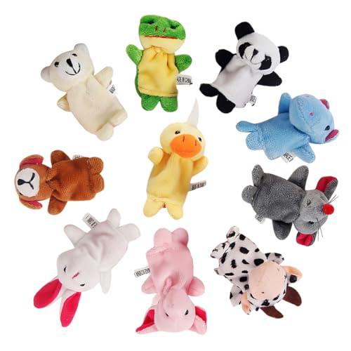 YUVKIN Set di 10 Burattini da Dito per Bambini, Animali in Peluche per Compleanni, Regali per Natale, Pasqua e Feste per Bambini, Giocattoli per Ragazzi e Ragazze