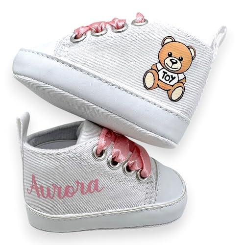 LulluLab Scarpine Neonato personalizzate con nome, primi passi, ottima idea regalo.