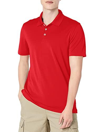Amazon Essentials Polo Ad Asciugatura Rapida Slim Uomo, Rosso, XXL