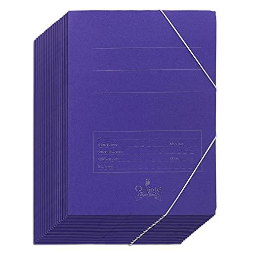 246812 Cartella in cartone, colore: blu, con gomma e chiusura