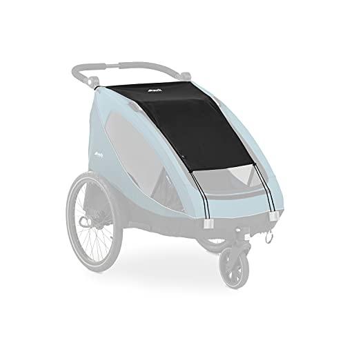 hauck Tendina Parasole per Rimorchio Bici Bambini Dryk Duo e Dryk Duo Plus Bike Trailer Sunshade con Protezione Solare UPF 50+, 74 x 50 cm, Facile da Fissare, Regolabile e Pieghevole - Nero