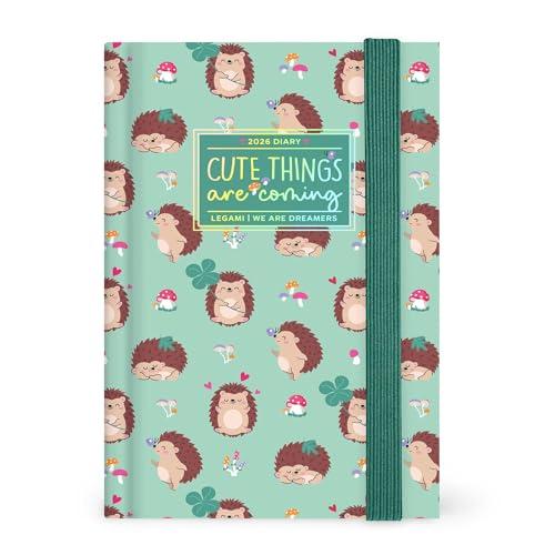 Legami - Agenda Giornaliera Fotografica Small 2026, Hedgehog, 12 Mesi, Chiusura con Elastico, Diario da Gennaio 2026 a Dicembre 2026, in Carta FSC Certificata, 9.5 x 13.5 cm