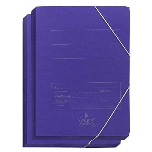 Cartone Starplast - Confezione da 10 cartelline con alette e elastico, formato A4, colore: Blu