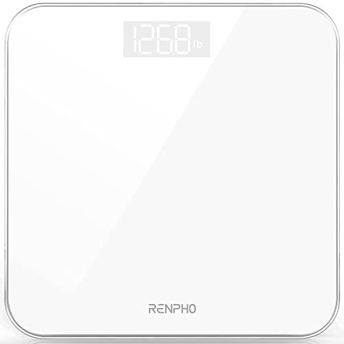 Bilancia Pesapersone RENPHO, Bilancia Pesapersone Digitale Alta Precisione con Lettura Grande LED Display, Ultrasottile, Capacità 180kg, Bianco