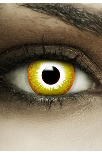 FXCONTACTS Lenti a contatto colorate AVATAR gialle, 2 pz (1 paio) lenti morbide monouso senza correzione – Ideali per costumi di Halloween, carnevale e cosplay