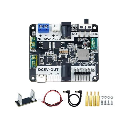 Yahboom Raspberry Pi 5 Power Expansion Board Robot Voltage Stabilization,for Jetson Nano and Pi5 Mobile Robots Supports Raspberry Pi5 Power Supply Protocol,Stacked with Pi5