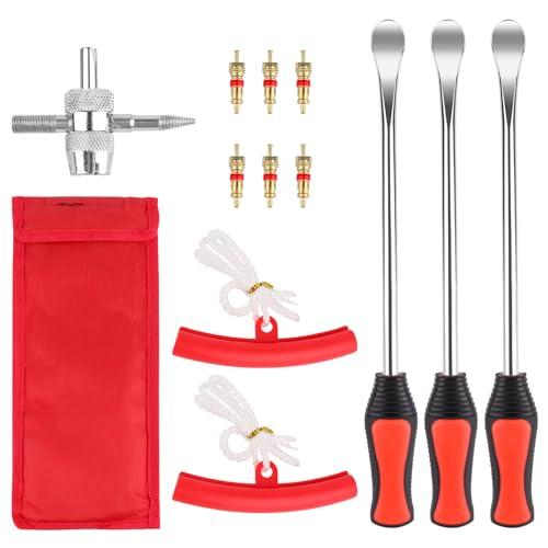 TNEDFOD 13 Pezzi Leva a Cucchiaio in Acciaio Kit Leve Smontagomme Moto, Leva di Montaggio per Pneumatici con Protezione del Cerchione, Leve per Pneumatici per Moto, Bicicletta