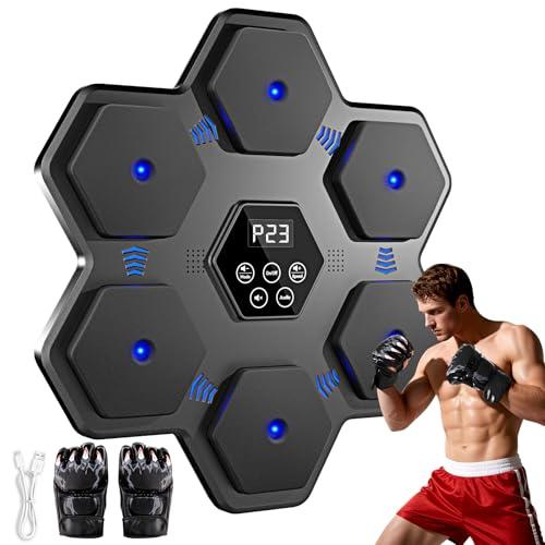 KIKILIVE Macchina da Boxe Musicale, Macchina da Montaggio a Parete di Boxe con Guanti, Smart Bluetooth Rhythm Punching Trainer con Display a LED Adatto per casa, Ufficio, Palestra