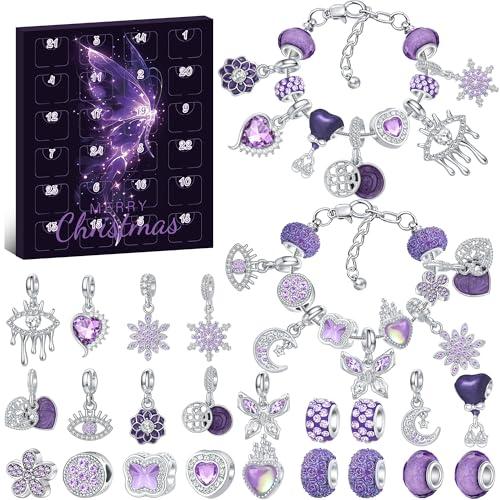 AVAKY Calendario Avvento 2025 Donna Gioielli, Calendario Dell'Avvento Fai da te Kit Bracciale Donna, Calendario Avvento Braccialetti Regalini Natale Bambina Kinder Ragazza