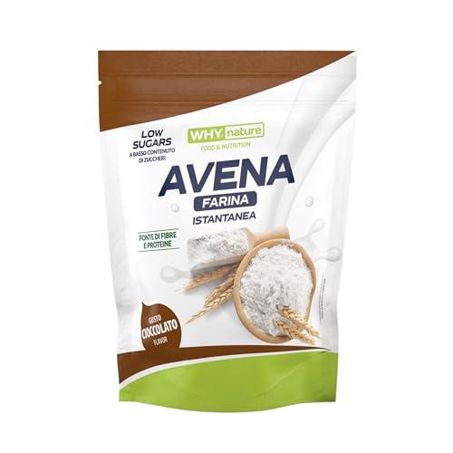 WHY NATURE AVENA FARINA ISTANTANEA - Farina Di Avena Istantanea Aromatizzata - Farina d'Avena Proteica - Gusto Cioccolato - 1 Kg