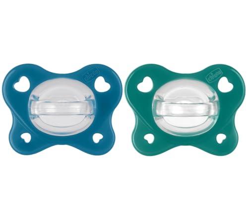 Chicco Gommotto Dual Soft, Ciuccio in Silicone 16-36 Mesi, Bicolore, Set di Gommotti con Doppia Morbidezza, Supportano la Respirazione e Favoriscono il Corretto Sviluppo della Bocca, 2 Pezzi, Bimbo