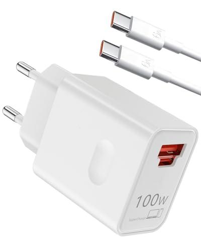 Caricabatterie USB-C 100W SuperCharge per HONOR Magic7, 200 Pro, 400 Lite, Mate 60 Pro, 2 Porte PD Caricatore Rapido con Cavo 6A 2M, Compatibile con HONOR Magic6, Pura 70 Ultra, Nova 12 Ultra