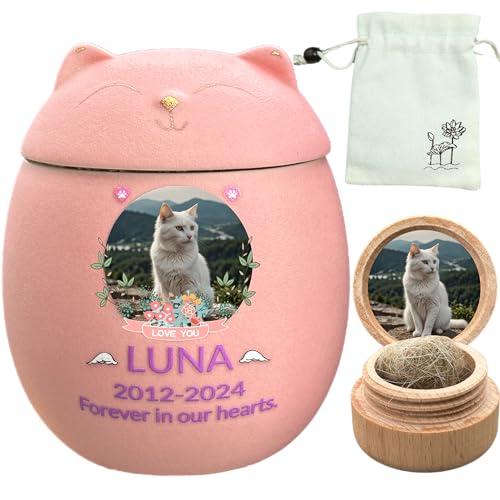 Urna per gatti,Urna per animali domestici per ceneri di gatti,Urne per gatti personalizzate personalizzate,Urne per gatti,Urna in ceramica,Fatto a mano,Urna per piccoli animali, (rosa)