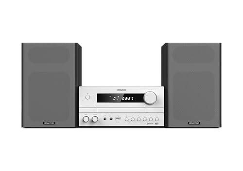 KENWOOD, Sistema HiFi Stereo M-822DAB, con Ricevitore Radio DAB+, FM, Lettore CD e Presa USB, Amplificatore Stereo da 50W x 2, Altoparlante Bass Reflex a 2 Vie, Bianco
