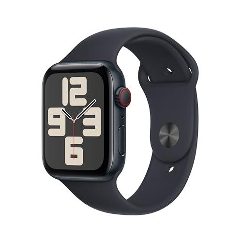 Apple Watch SE (2ª generazione, 2023) GPS + Cellular 44mm Smartwatch con cassa in alluminio color mezzanotte e Cinturino Sport mezzanotte - S/M. Fitness tracker, monitoraggio del sonno.