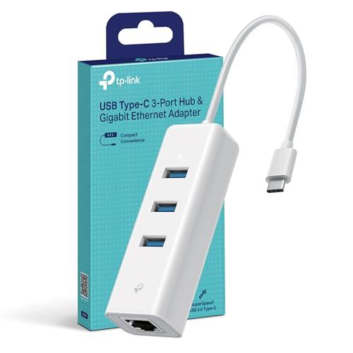 TP-Link Adattatore USB Ethernet UE330C USB 3.0 Type C con 3 Porte, Gigabit Ethernet, Plug & Play, Compatto e leggero, Windows 11/10/8.1/8/7, MacOS, iPadOS, Chrome OS, Linux OS, Nintendo OS