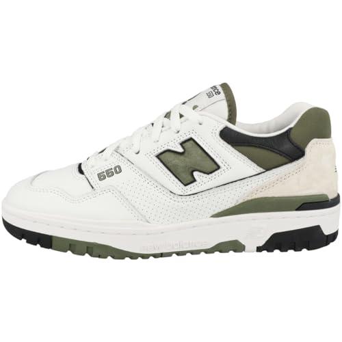 New Balance 550, Sneaker Uomo, White Dark Olivine Black Bb550dob, 43 EU