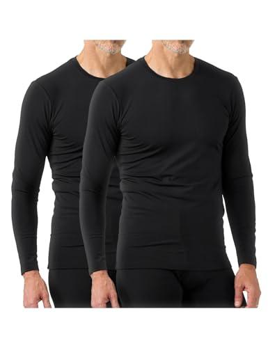 LAPASA Pacco da 2 o 1 Maglia Termica Peso Uomo Maniche Lunghe Canottiera Strato Base - Invernale Sport Allaperto Escursionismo Sci Snowboard Nero (Pacco da 2) M