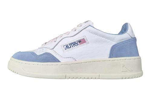AUTRY Scarpe Sneakers Donna in Pelle e camoscio AULW GS38 Bianco Blu Jeans (Bianco Blu Jeans, Sistema Taglie Calzature EU, Adulto, Numero, Media, 40)
