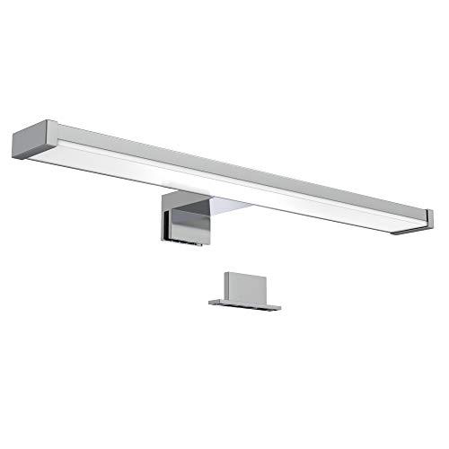 B.K.Licht Lampada da specchio LED, luce bianca neutra 4000K, larghezza 40 cm, 7W, 600Lm, lampada per bagno, illuminazione pensile bagno, luce per il trucco, plastica, IP44, 230V
