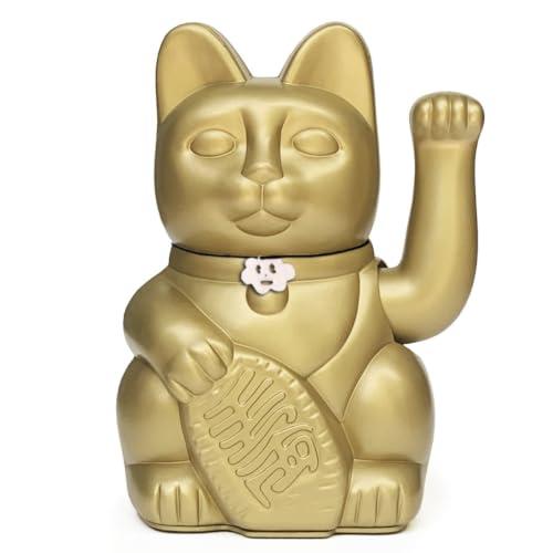 Gatto Fortunato Cinese. Gatto portofortuno. Lucky cat. Maneki Neko ORO, M (10x6x15cm)