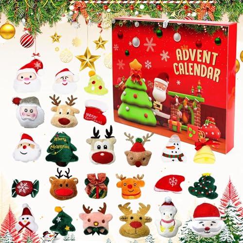 LATERN Calendario Dell'avvento Natalizio 2025, 24 Giorni Calendario del Conto alla Rovescia con 24 Babbo Natale Pupazzo di Neve Renna Peluche per Natale Regali Festività Decorazioni Festa Bomboniere