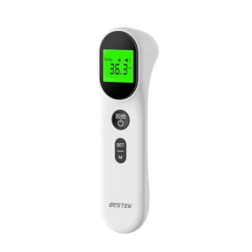 BESTEK Termometro Febbre Infrarossi Senza Contatto per Bambini e Adulti Bambini,Termometro Neonato Frontale Digitale con Lettura Immediata 1s,Richiamo della Memoria,LCD Display