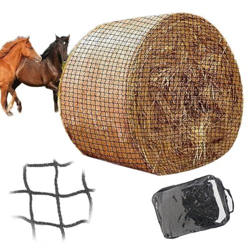 Rete Da Fieno Per Cavalli,5x5 FT Rete Da Fieno Per Balle Rotonde,Per Cavalli,Rete Di Alimentazione a Maglia Stretta,Prolungamento Dei Tempi Di Alimentazione (150x150cm)