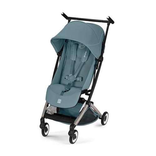 CYBEX Gold Passeggino LIBELLE con dimensioni adatte al bagaglio a mano, Da circa 6 mesi a circa 4 anni (max. 22 kg), Ultraleggero (solo 6 kg), Sistema di cinture a una mano, Stormy Blue
