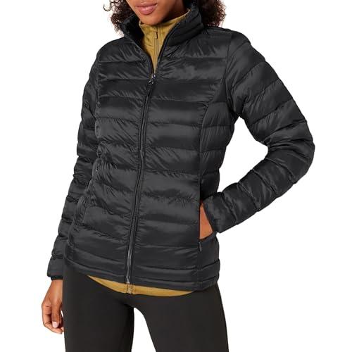 Amazon Essentials Piumino leggero a maniche lunghe resistente all'acqua ripiegabile (disponibile in taglie forti) Donna, Nero, M