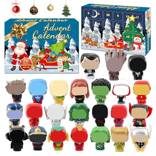 Calendario dell'Avvento Hero,Calendario di Natale Heroes 2025 con 24 Minifigure e Regali di Natale