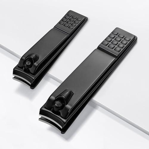 Set di tagliaunghie ultra affilate, robuste, per unghie di mani e piedi, confezione da 2, colore: nero
