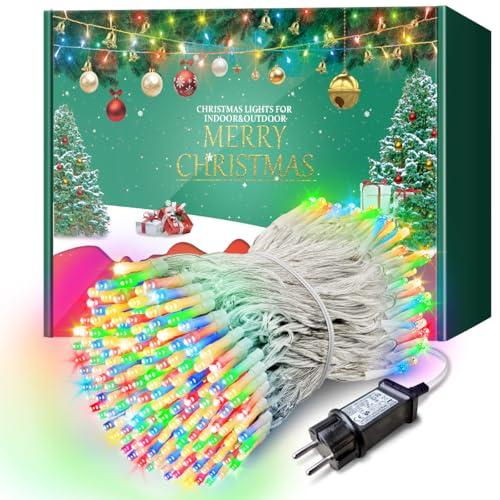 ARKOCHIC 35M Luci Natale Esterno, 300 LED Luci Albero Di Natale con 8 Modalità, IP65 Impermeabile Multicolore Fatate Catena Luminosa Decorazioni Natalizie Per Esterno E Interno Giardino, Balcone