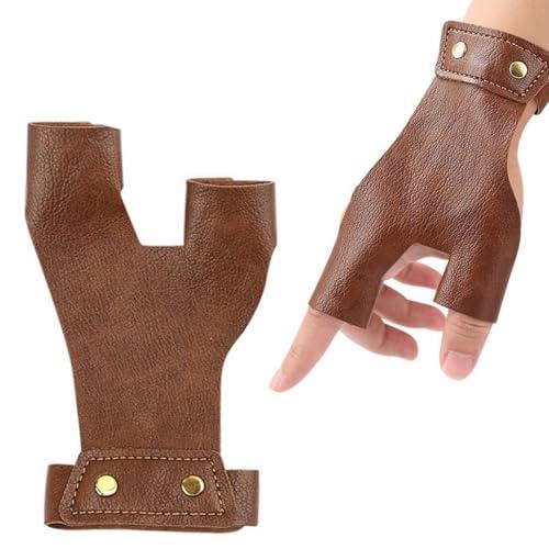 Guanti 2 Finger Guard Faux Leather, Glove 2 Finger Guard Faux Leather Equipaggiamento Protettivo, Pelle PU per Tiro con L'Arco Tradizionale Equipaggiamento Protettivo per Arcieri Sinistro Arcieri