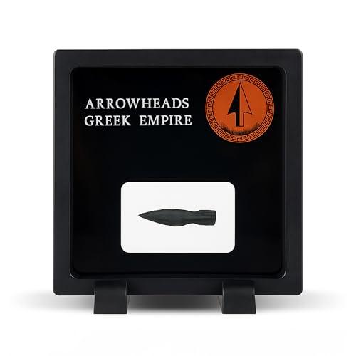 IMPACTO COLECCIONABLES |Punta a freccia autentica dell'antica Grecia con oltre 2000 anni + cornice espositore | Artefatto storico originale per elevare la tua collezione al livello successivo