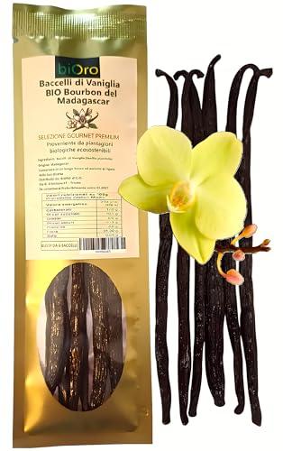 BIORO - 6 Baccelli di Vaniglia Bourbon del Madagascar - Selezione Gourmet Premium - Bacche polpose da 14/16cm - Ideale per Dolci, Gelati, Estratti e Ricette