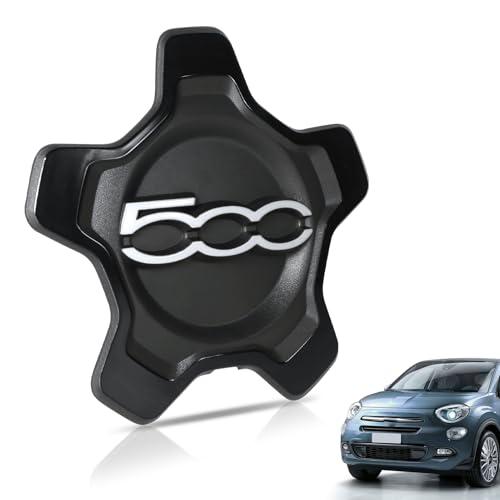 Per 500x Copri Ruota Hup Trim, Un Pezzo Copricerchi 500x Coprimozzo 500x Accessori 500x Di Aggiornamento 735626312 735626311 Sostituzione per 500x Bianco A (1 PCS Bordo nero Testo bianco)