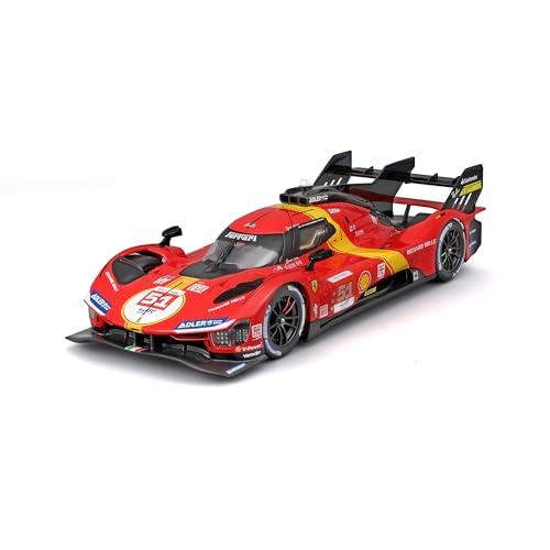 BBURAGO - Ferrari 499P LMH #51 2023 - Modellino Realistico Auto in Scala 1:24, Vincitrice Le Mans 2023, Licenza Ufficiale Ferrari, Età Consigliata 14+ Anni
