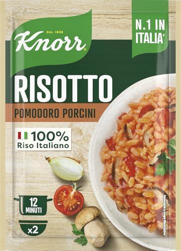 Knorr Risotto Pomodoro e Funghi, Risotto Pronto con Ingredienti Naturali, 100% Riso Italiano e Chicci al Dente, Preparazione in Pentola o al Microonde, 175g, 2 Porzioni