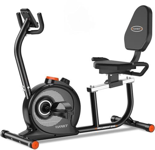 VANNECT Cyclette Pieghevole con Schienale e 8/16 Livelli di Resistenza, Magnetiche Cyclette da casa con fascia di resistenza, Monitor LCD Misurazione e Delle Pulsazioni Portata 150/160Kg