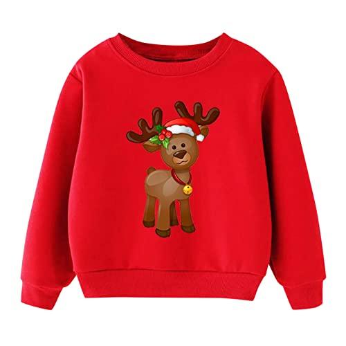 Felpe per bambini e bambine, caldo maglione di Natale Natale Natale Xmas Babbo Natale, g, 6-7 Anni