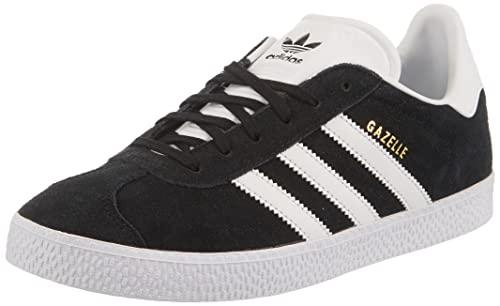 adidas Gazelle J, Sneakers Unisex - Bambini e ragazzi, Nero Core Black White Gold, 39 1/3 EU