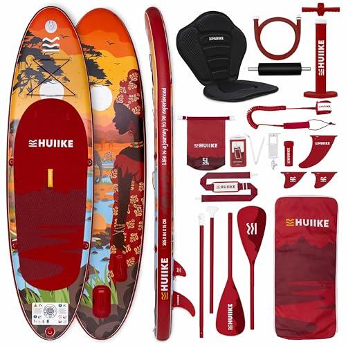 HUIIKE Tavola Sup Gonfiabile Adulti con Accessori Inclusi, Pagaia, Pinne, Pompa. Stand Up Paddle Board con Grande Stabilità e Resistenza. 305 x 84 x 15 cm, Carico Massimo 130 kg