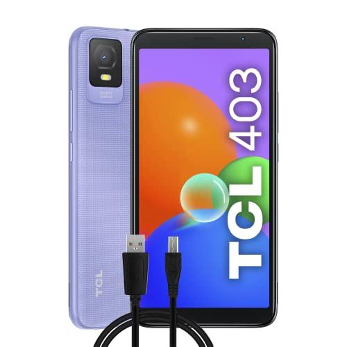 TCL Smartphone 403 4G, 2 GB di RAM, Display 6, Android 12, fotocamera da 8 Mp, batteria da 3000 mAh, Dual Sim Mauve Mist, versione con cavo micro-USB aggiuntivo, 1mt, Italia, 32 GB